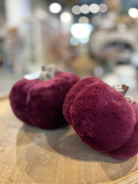 Plush Burgundy Pumpkin