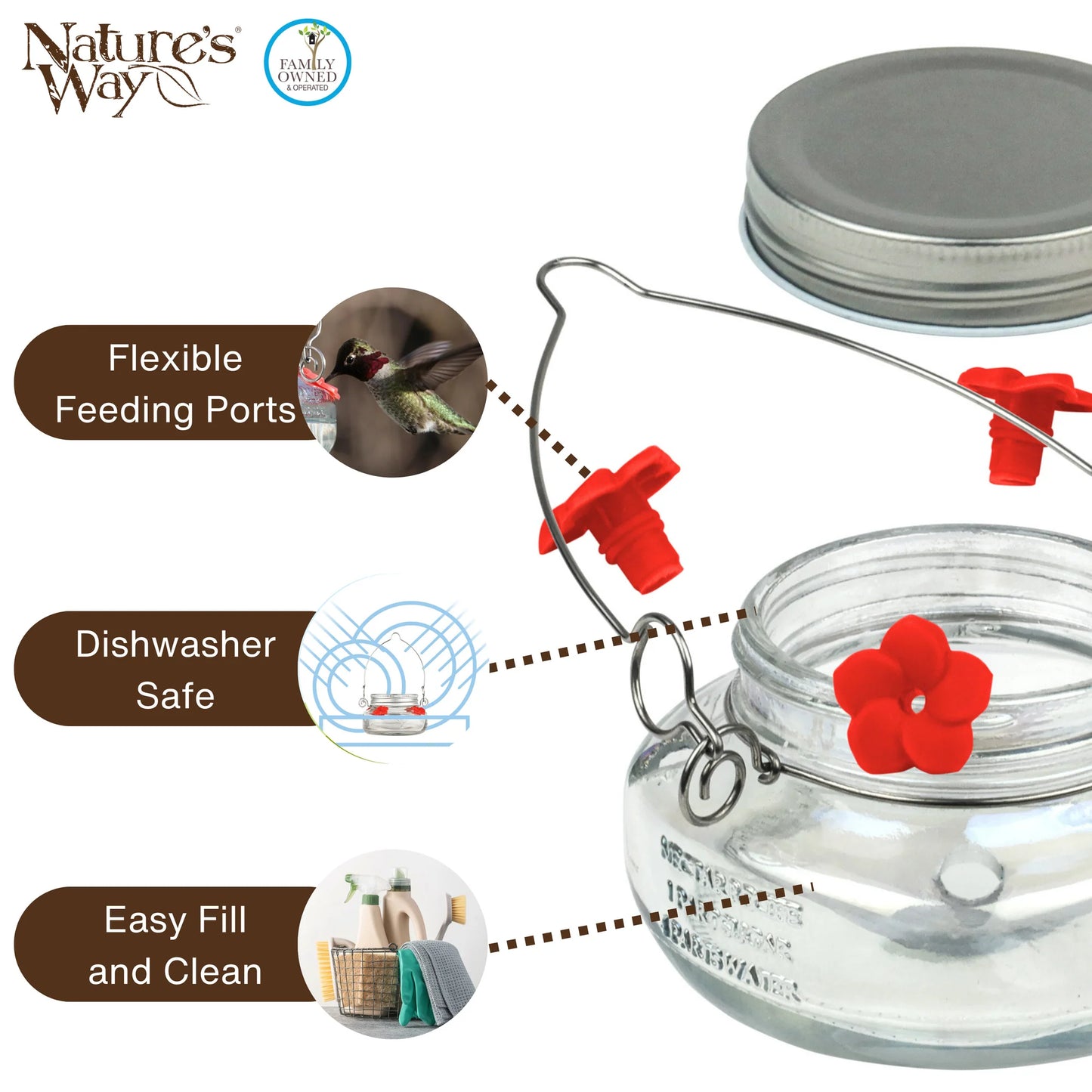 Mason Jar Hummingbird Feeder