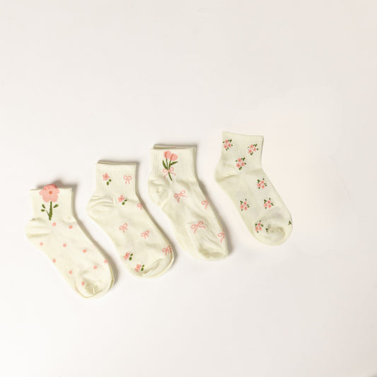Floral/Dot/Bow Socks