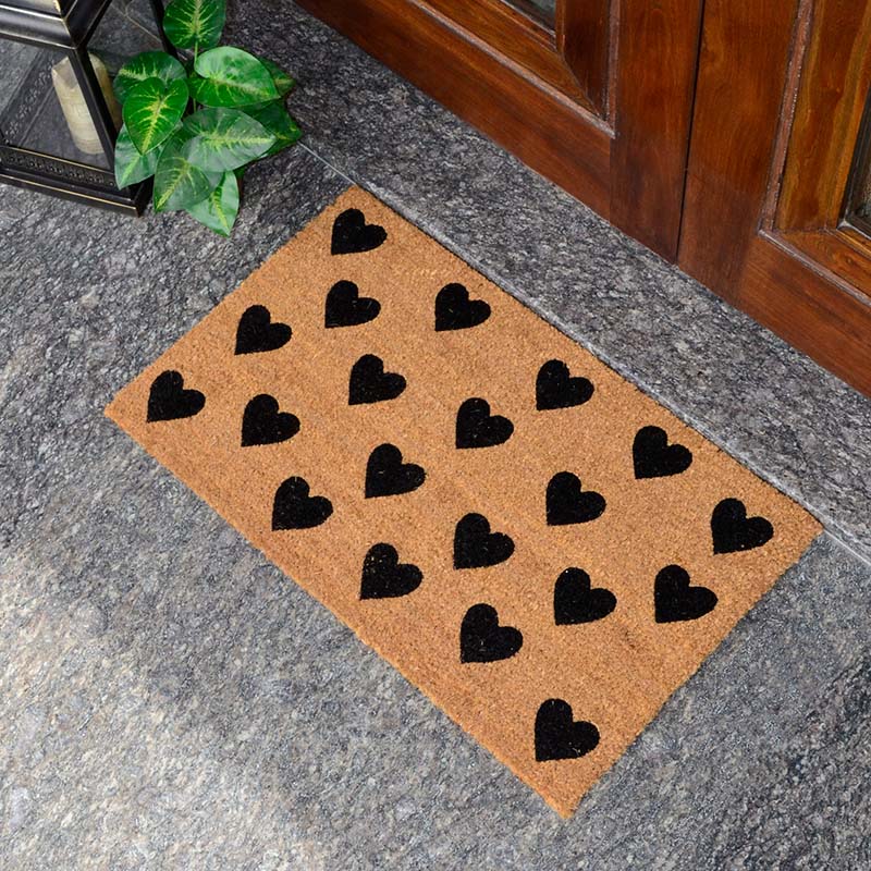 Black Heart Doormat
