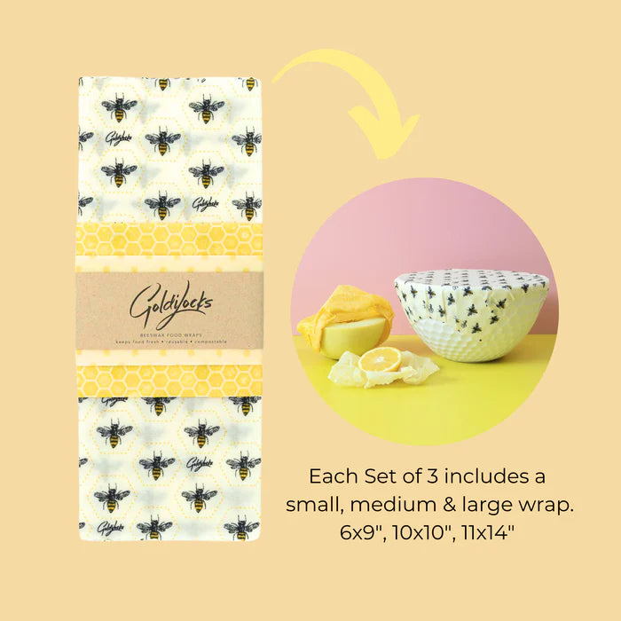 Beeswax Food Wraps S/3 - Mushrooms