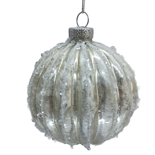 Grooved White Ornament