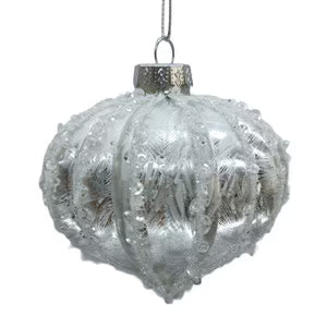 Grooved White Ornament