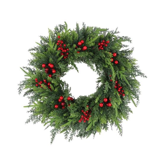 Pine Wreath w/Red Berries