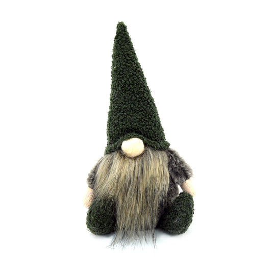 Sitting Plush Gnome w/Green Hat