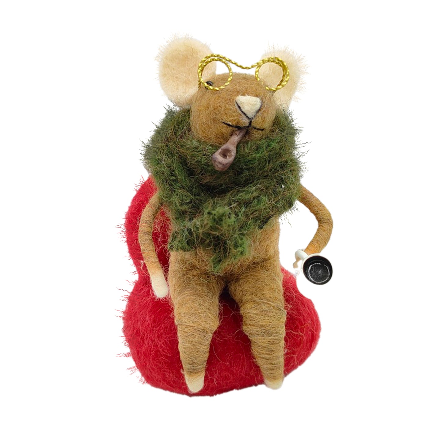 Wool Mouse w/Wine Glass