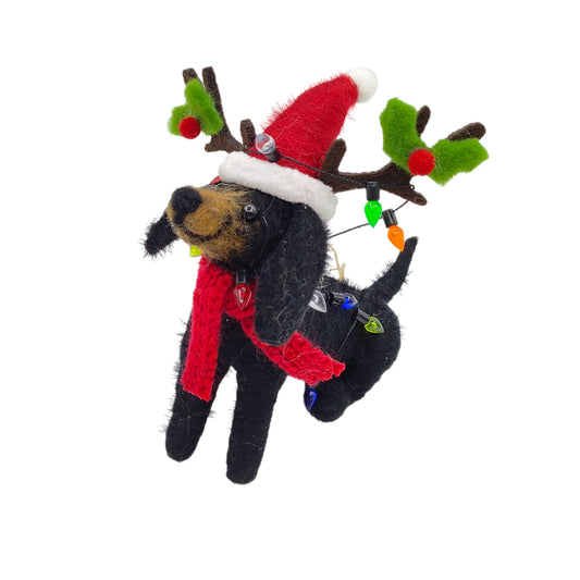 Dog w/Santa Hat