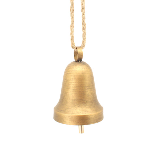 Gold Brass Bell w/Rope