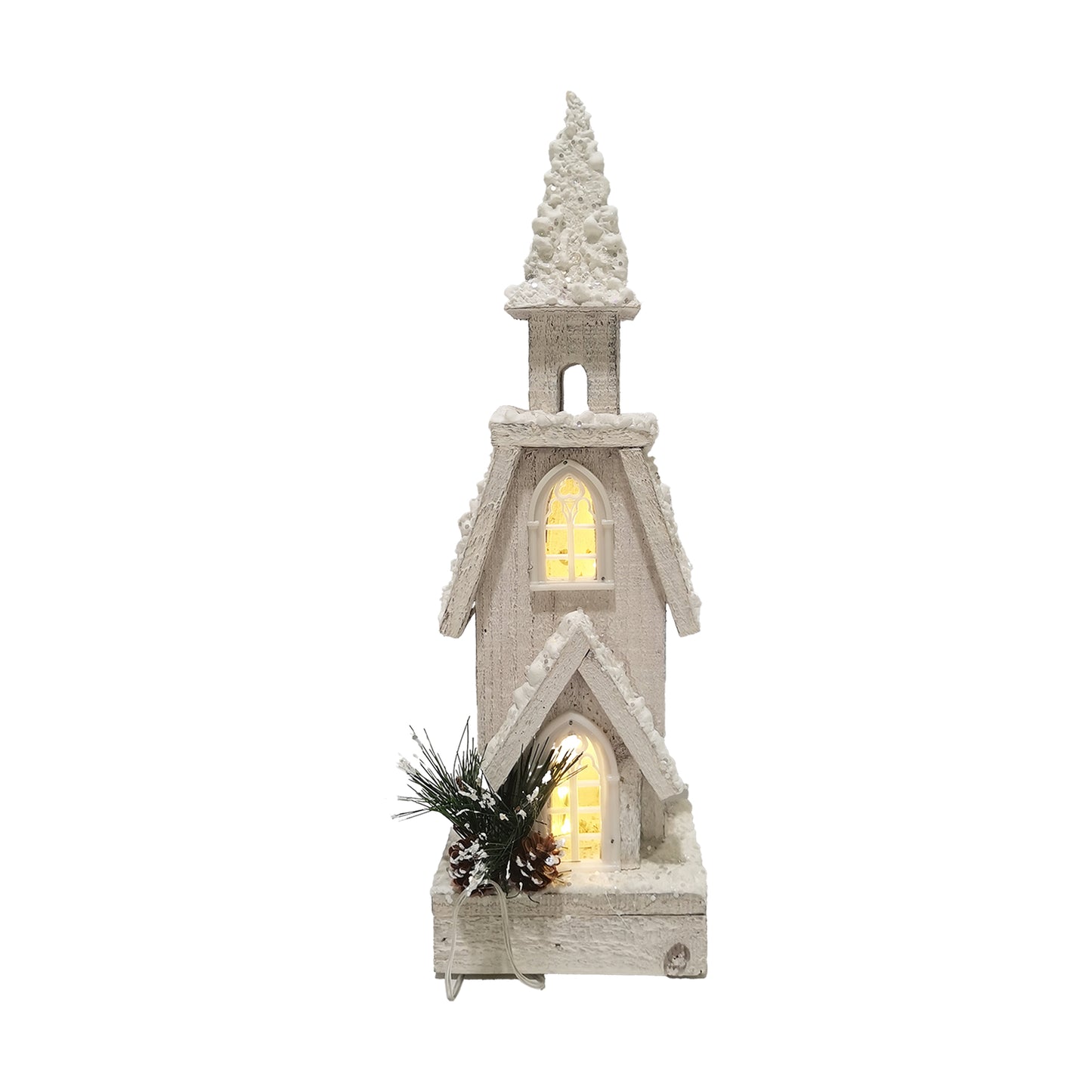 Snowy Church w/LED