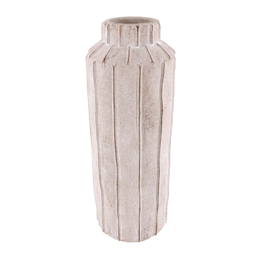 Striped Cement Vase