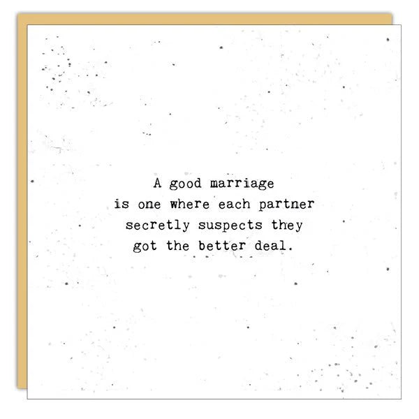 A Good Marriage Card