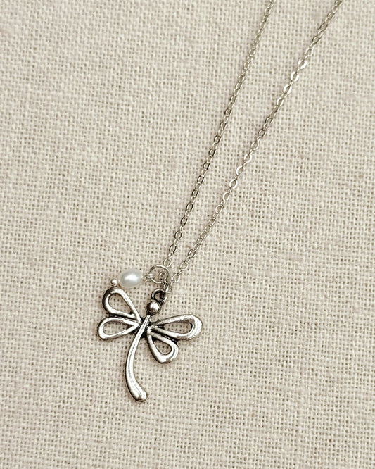 Silver Dragonfly Necklace