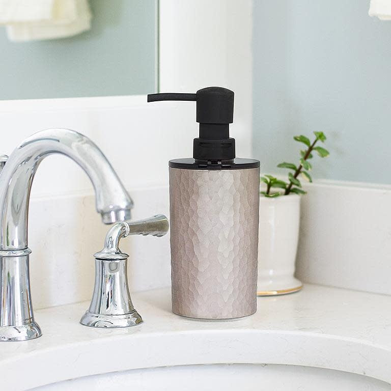 silver-hammered-soap-pump