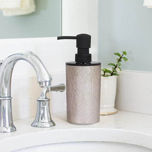 silver-hammered-soap-pump