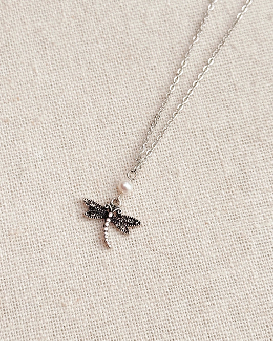 Silver Dragonfly Necklace