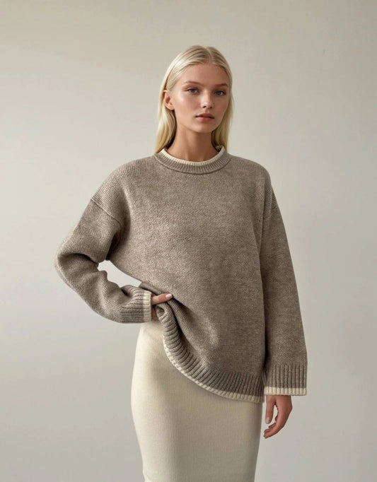 Contrast Trim Sweater