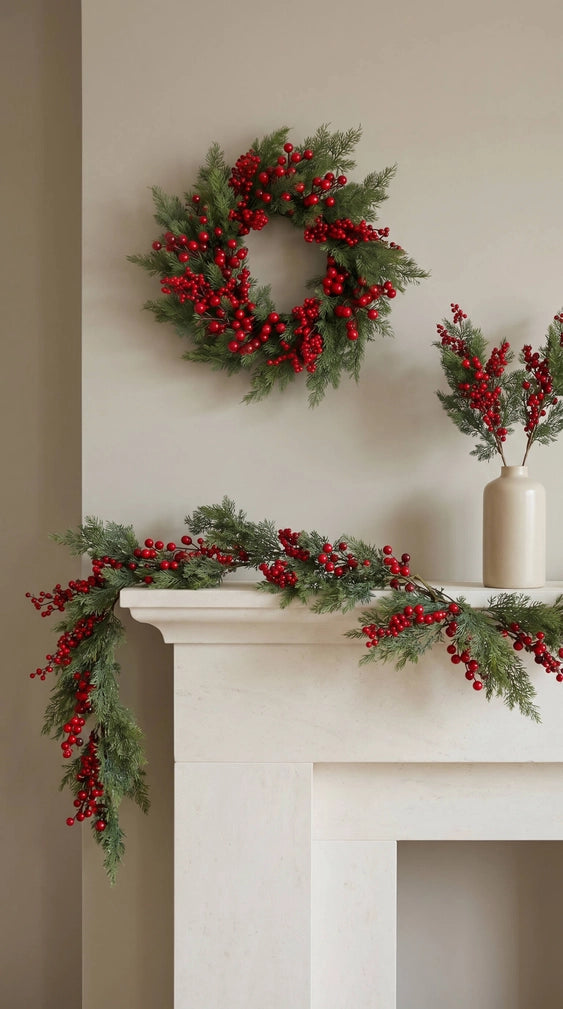 Cypress Red Berry Garland