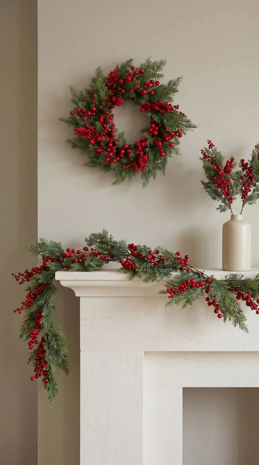 Cypress Red Berry Garland
