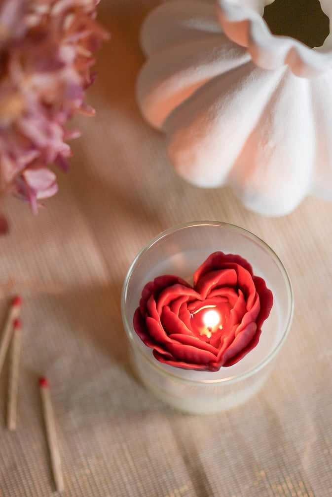 Heart Peony Candle