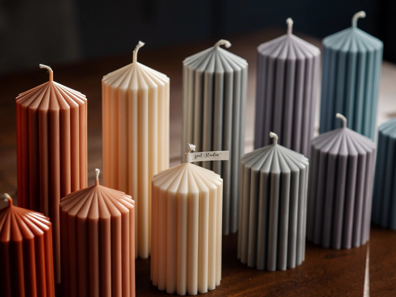 Ribbed Pillar Candle