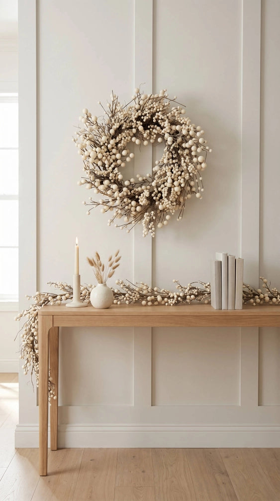24" Ivory Berry Wreath