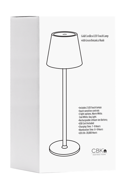 Led Lamp w/Botanical Shade