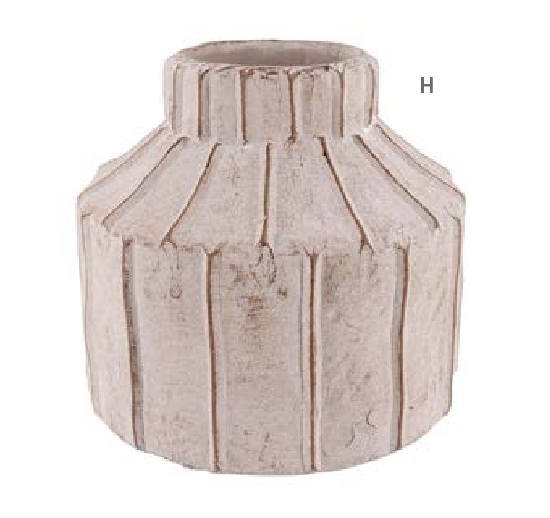 Striped Cement Vase