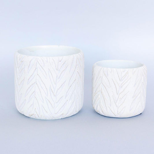 White Leaf Pot