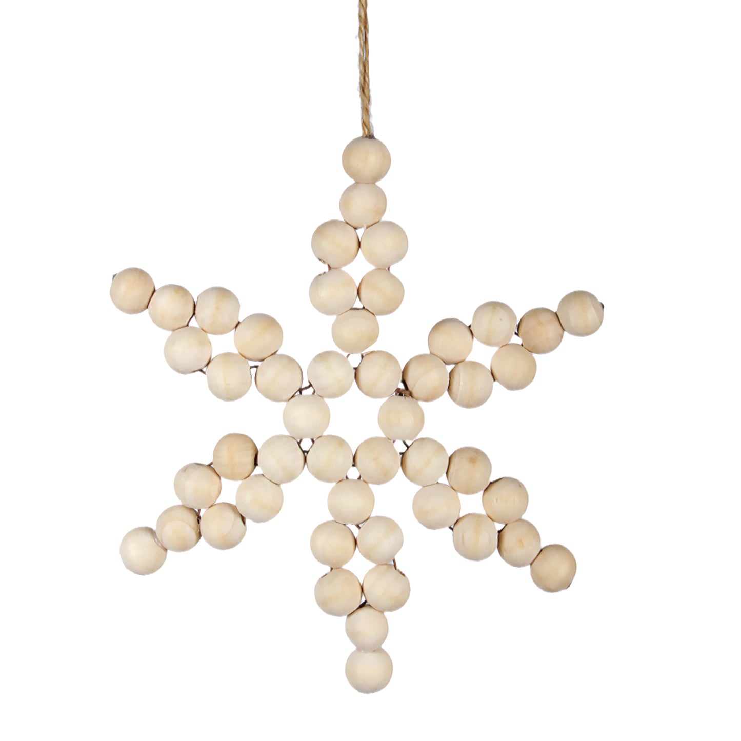 Wood Bead Snowflake Ornament
