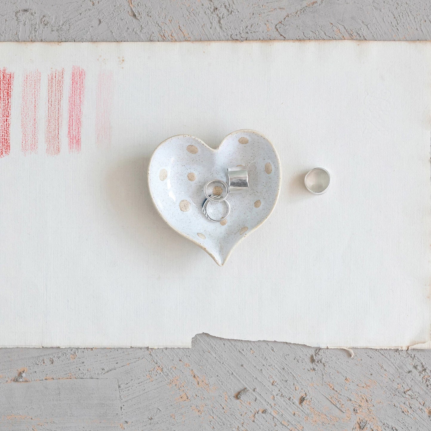 Heart Shaped Dish w/Dots