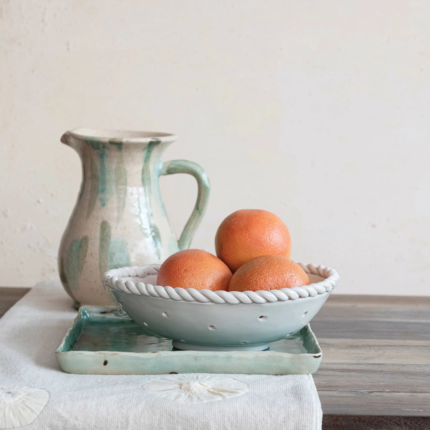 Cream Stoneware Colander