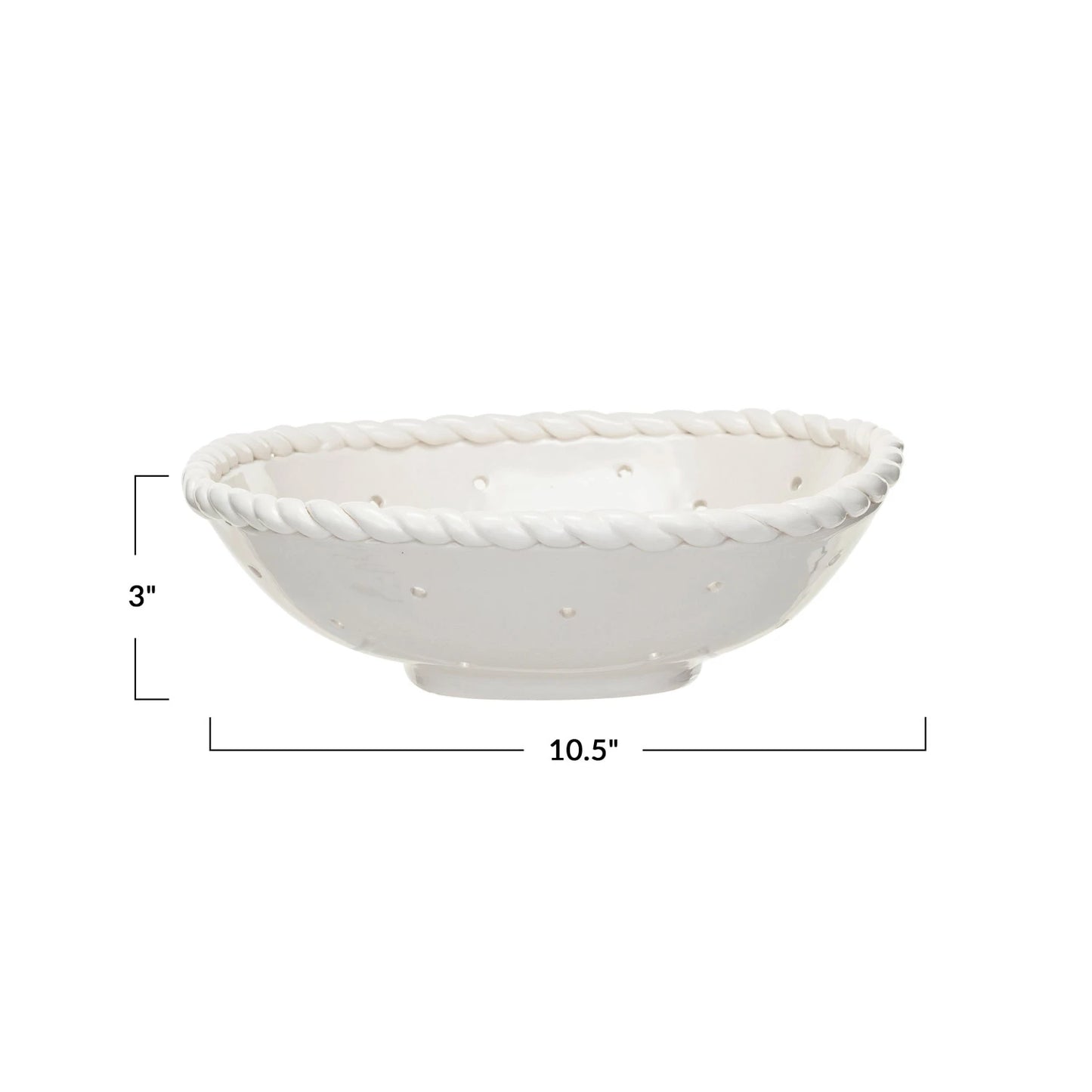 Cream Stoneware Colander