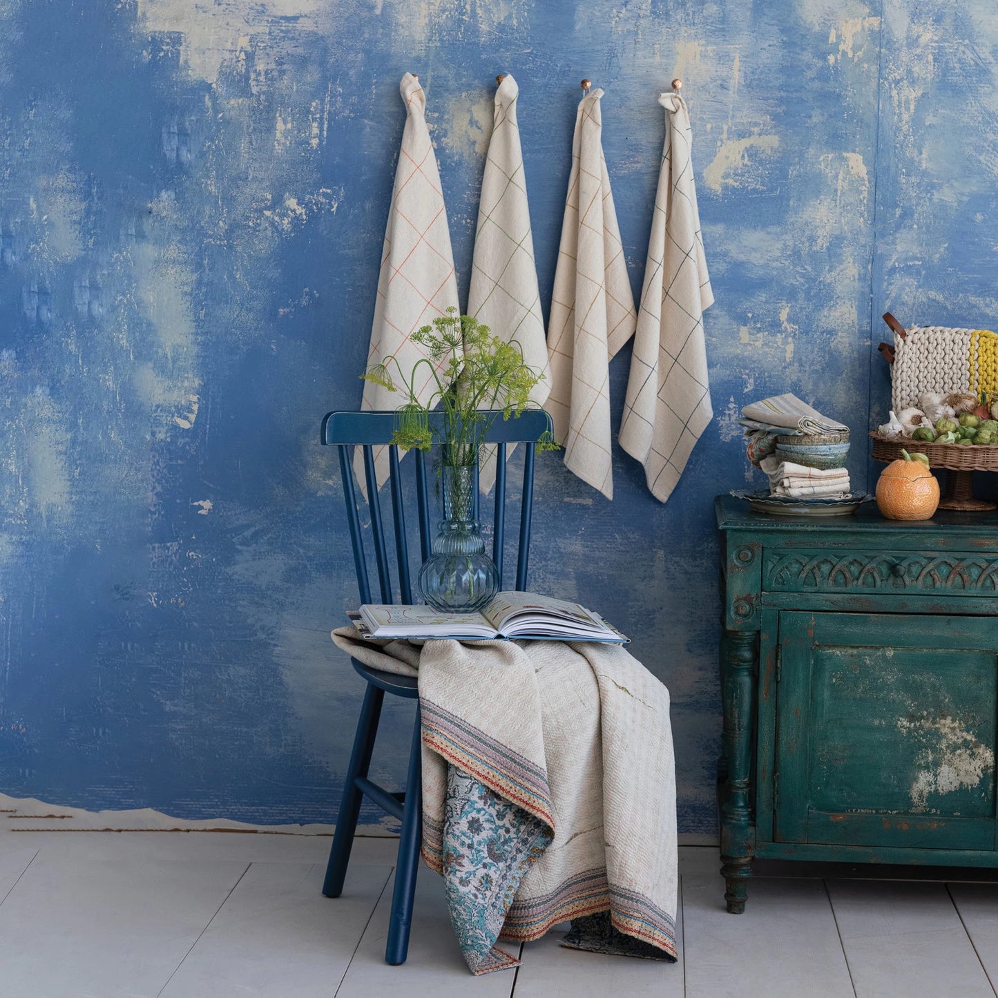 Cotton Checked Tea Towel