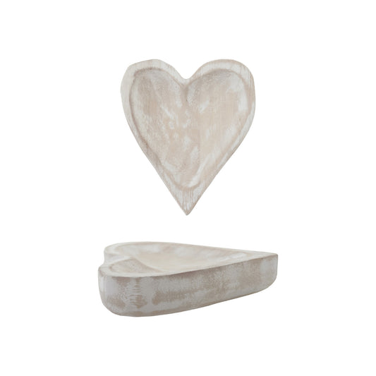 Whitewashed Heart Plate