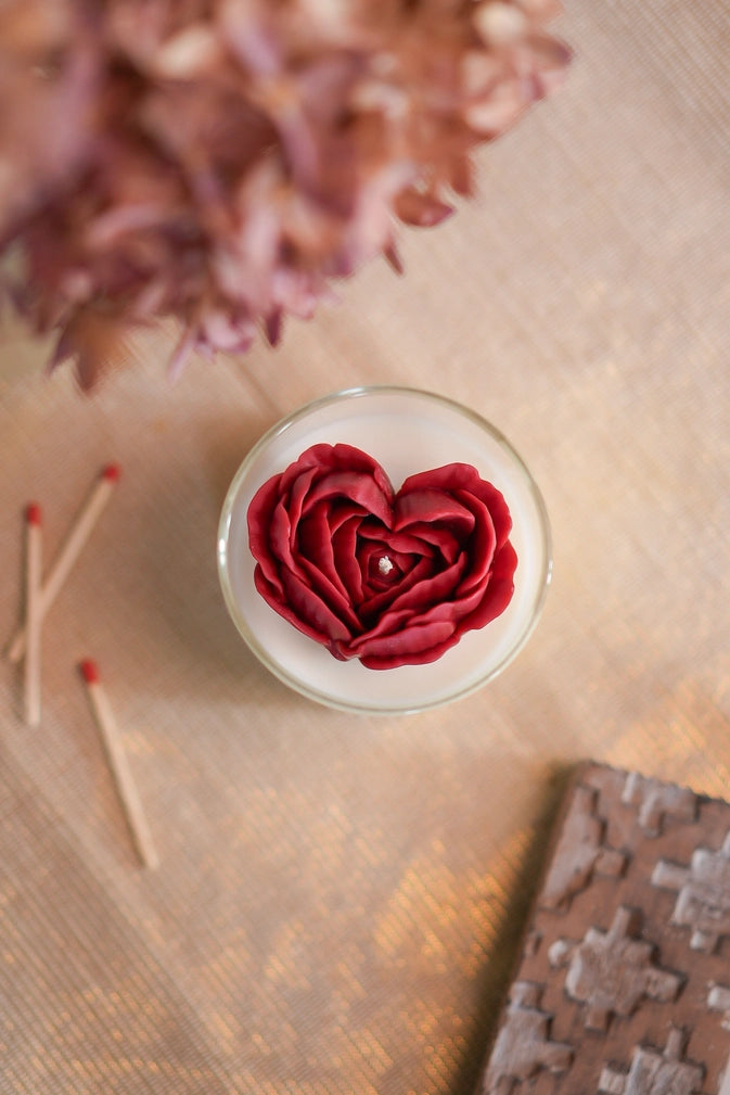Heart Peony Candle