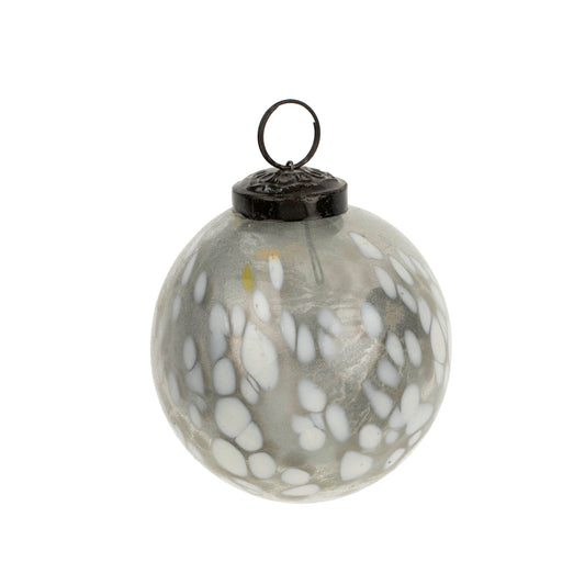 Confetti Glass Ornament - White