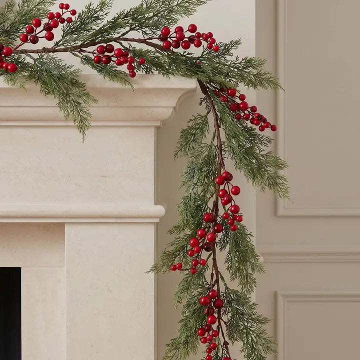 Cypress Red Berry Garland