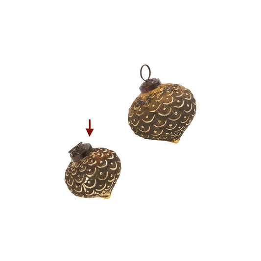 Ribbed Gold Ornament