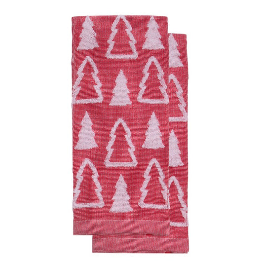 Red Tree Terry Towel