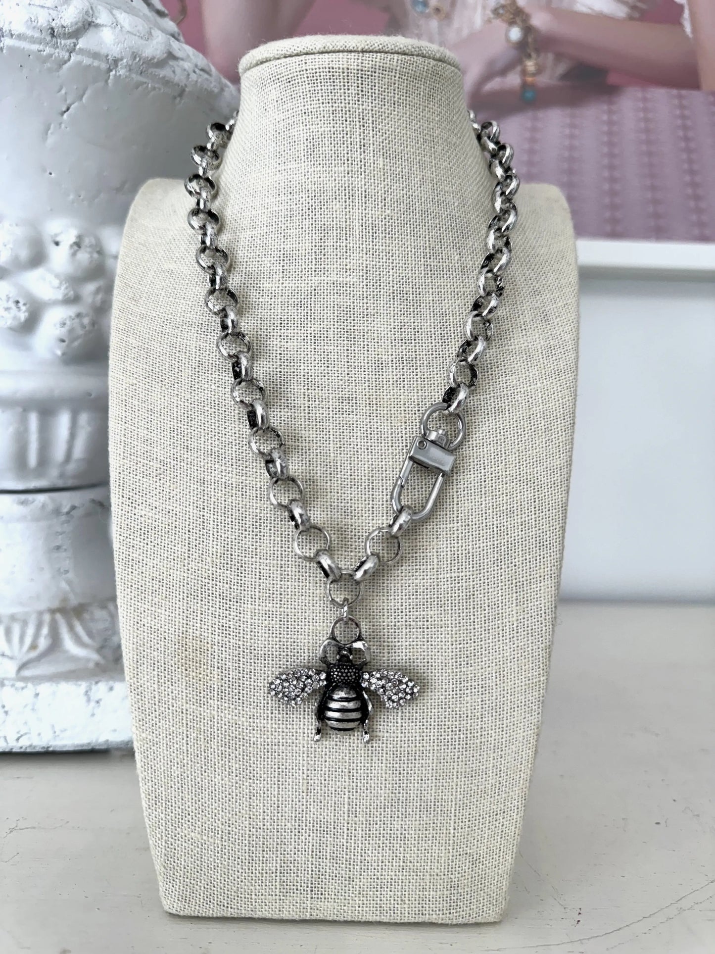 Bee Silver Necklace