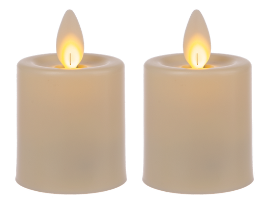Ivory LED Votives - S/2