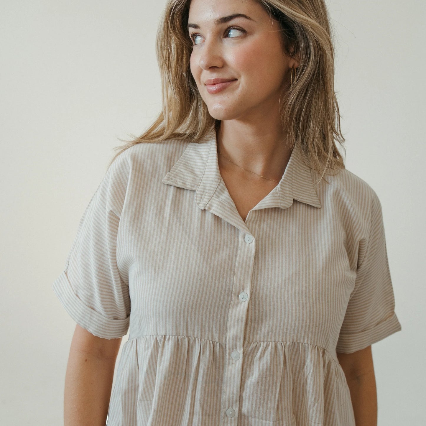 Buttoned Shirt Dress