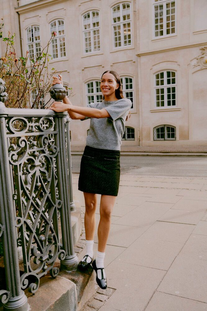 Omea Rhinestone Sweater