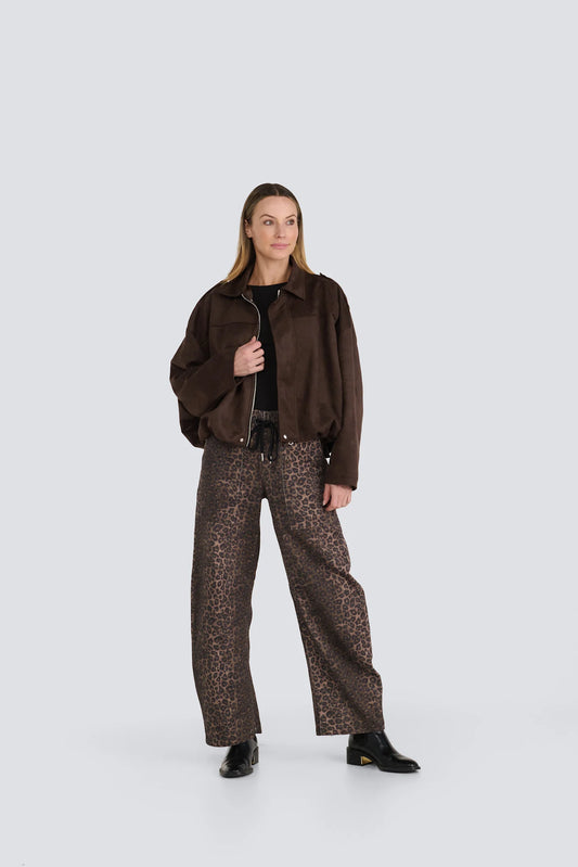 Leopard Denim Pant