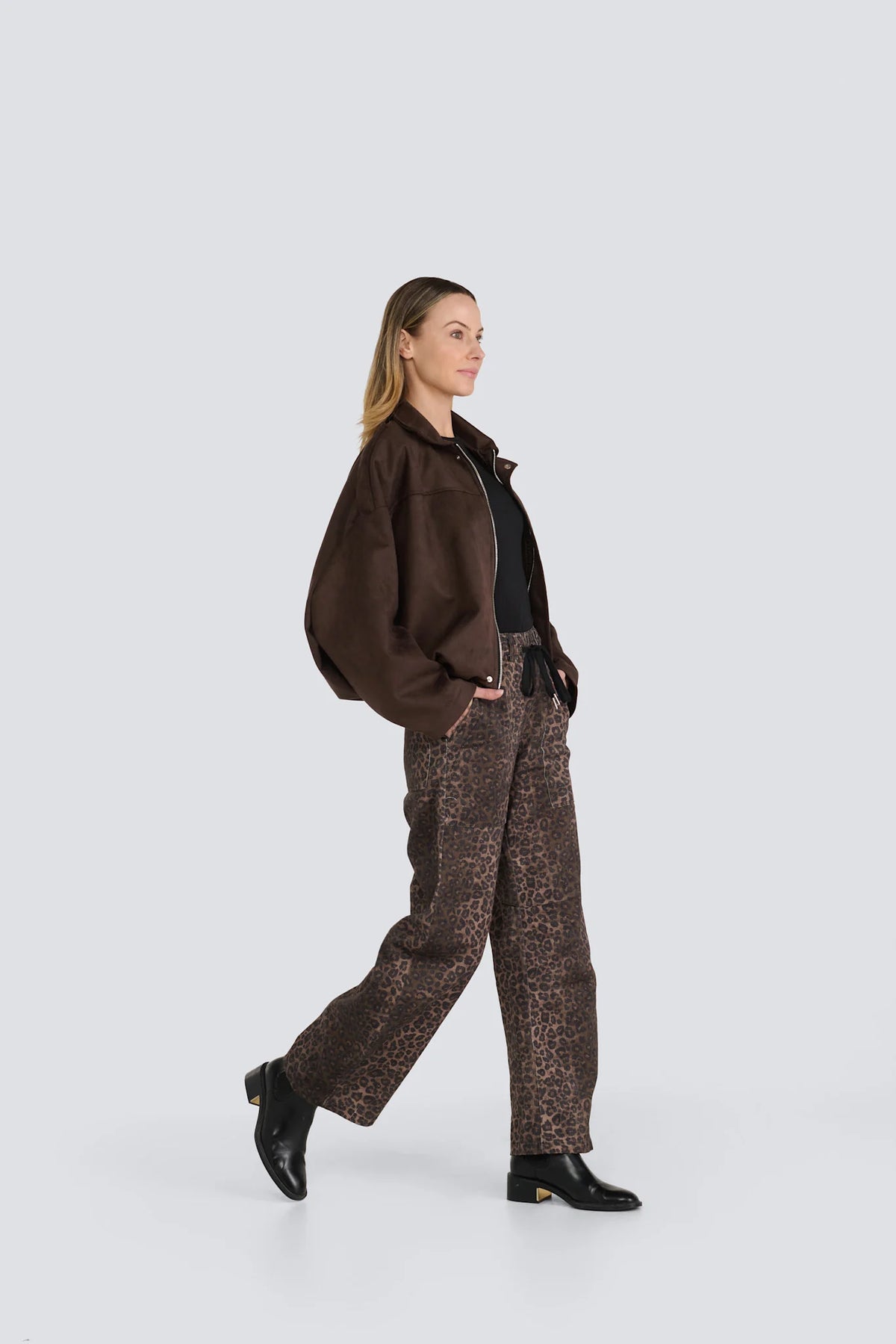 Leopard Denim Pant