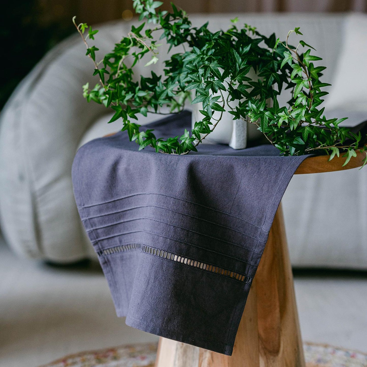 Cotton Black Table Runner