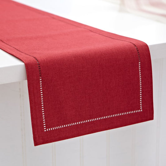 Red Hemstitch Runner
