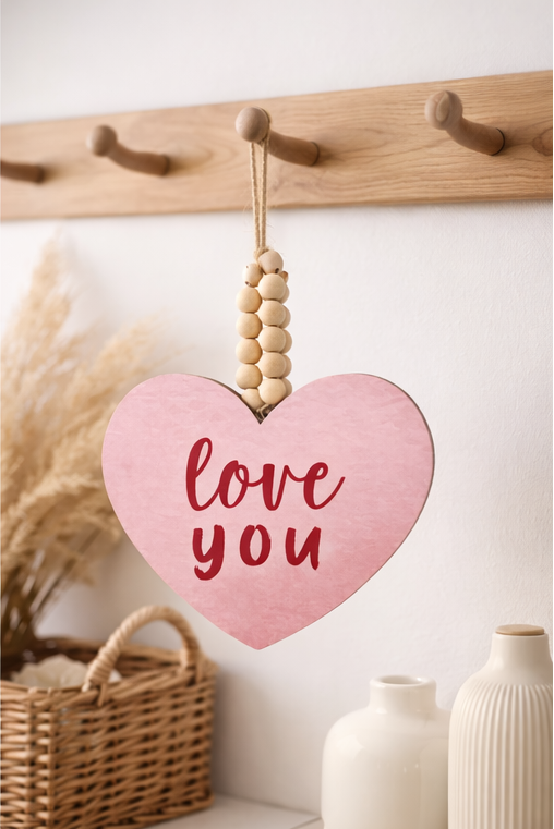 Love You Beaded Heart