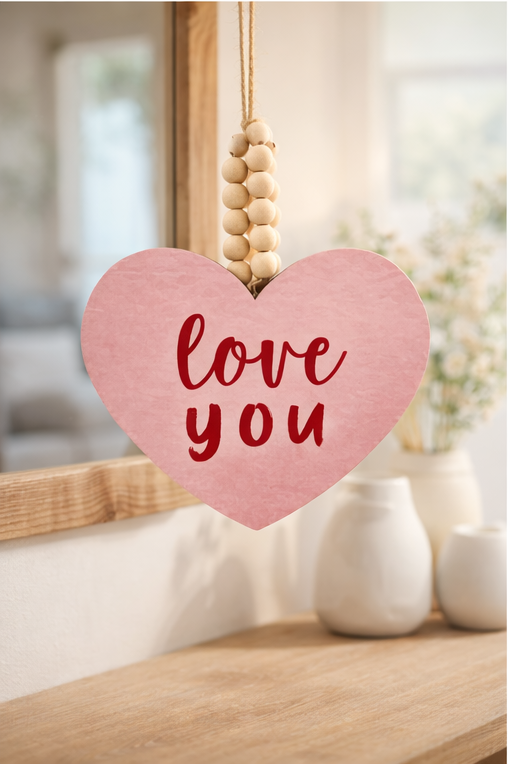 Love You Beaded Heart