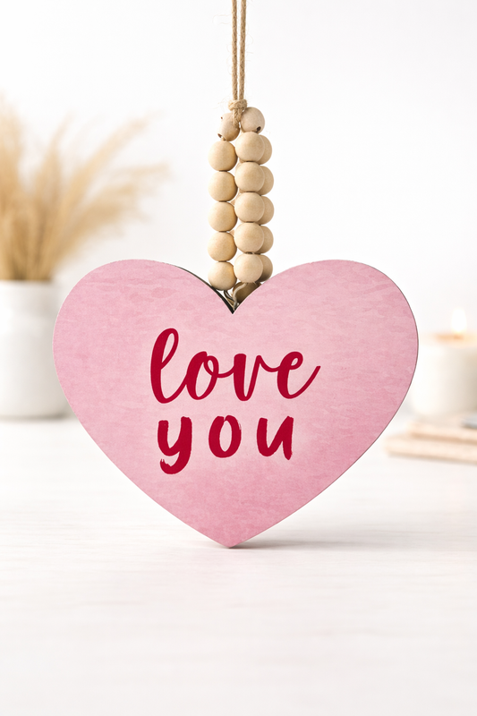 Love You Beaded Heart